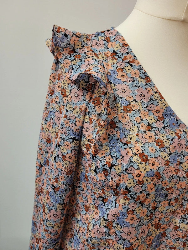 Papaya Floral Blouse UK8 Long Sleeves Pre-Owned