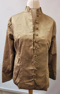 Japlene Ladies Gold Silk Nehru Collar Jacket UK14 Pre-Owned