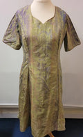 Handmade Mid Length Silk Short Sleeved Dress Size 12