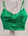 Zara Emerald Green Corset Bustier Top Size S BNWT