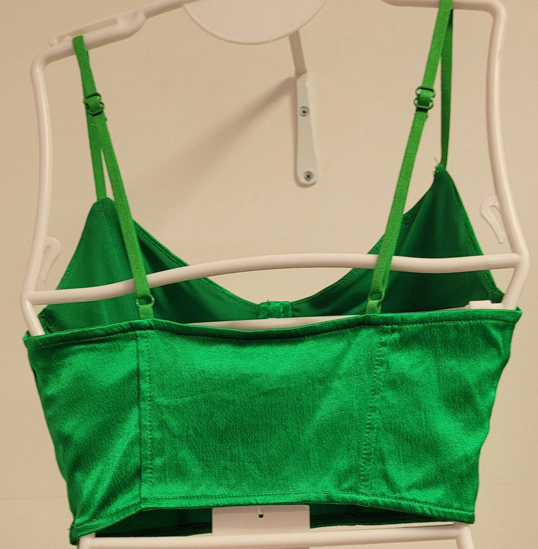 Zara Emerald Green Corset Bustier Top Size S BNWT