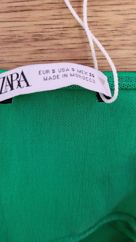 Zara Emerald Green Corset Bustier Top Size S BNWT
