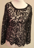 Zara Trafaluc Black Lace Top Size Medium Pre-Owned
