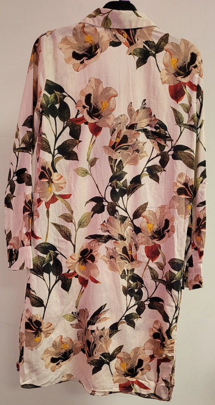 Zara Woman White &amp; Floral Dress Size Small Pre-Owned