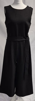 Izabel Black Cropped Jumpsuit UK 10 Pre-Owned