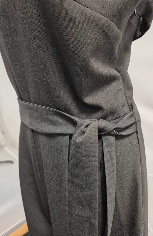 Izabel Black Cropped Jumpsuit UK 10 Pre-Owned