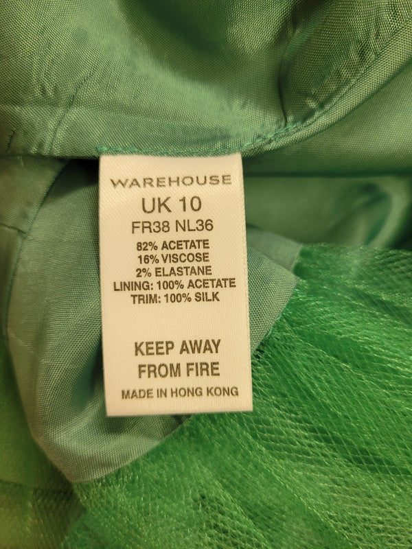 Spotlight by Warehouse Emerald Green Halter-neck Dress UK10 Pre-owned