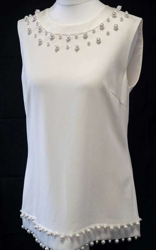 DKNY Sleeveless Top Cream US6/UK12 Pre-Owned
