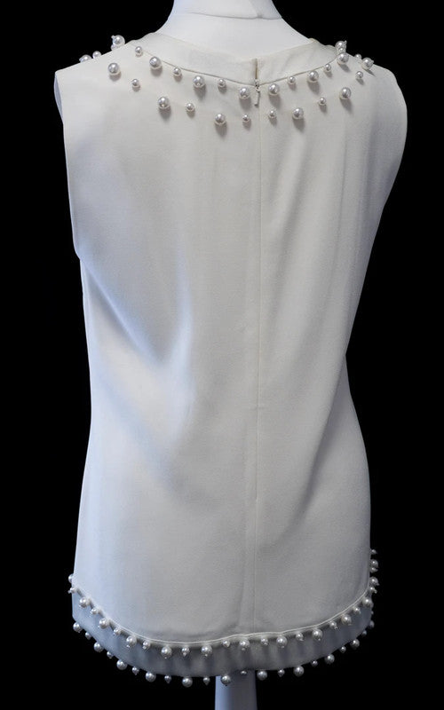 DKNY Sleeveless Top Cream US6/UK12 Pre-Owned
