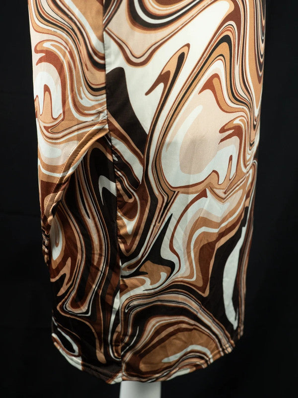 Boohoo Slinky Mini Dress Chocolate UK14 NWT