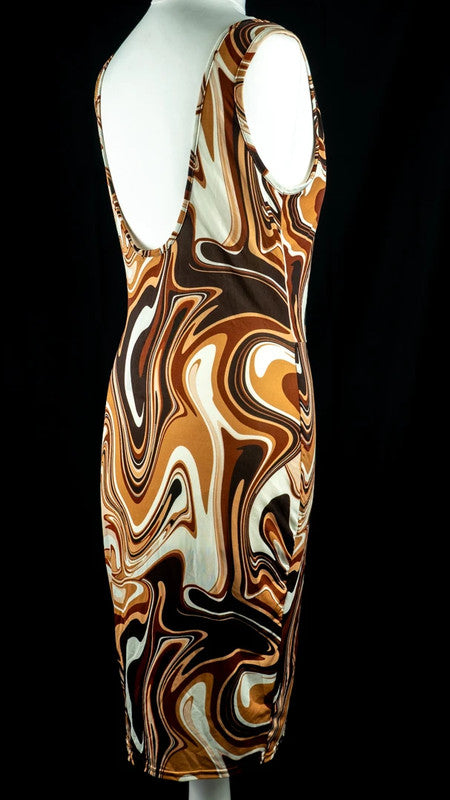 Boohoo Slinky Mini Dress Chocolate UK14 NWT