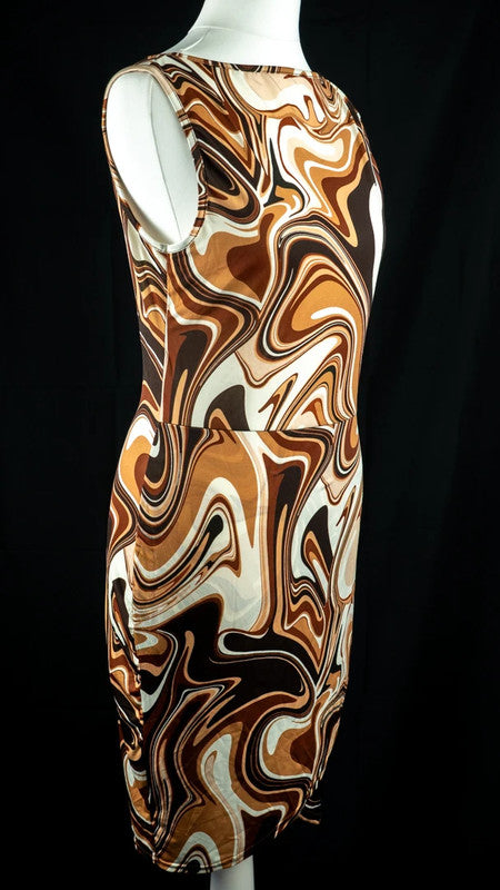 Boohoo Slinky Mini Dress Chocolate UK14 NWT