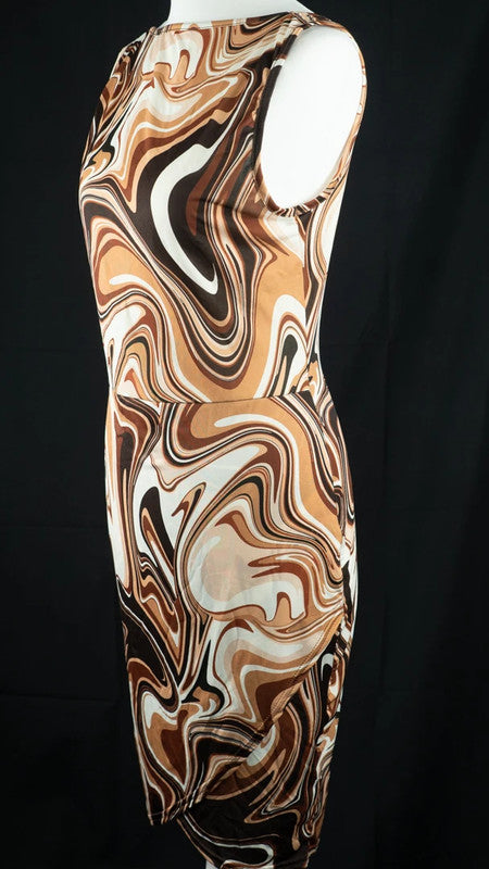 Boohoo Slinky Mini Dress Chocolate UK14 NWT