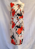 Coast Shift Dress White/Black/Red UK14 Pre-Owned