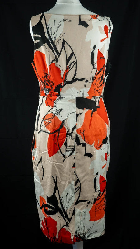 Coast Shift Dress White/Black/Red UK14 Pre-Owned