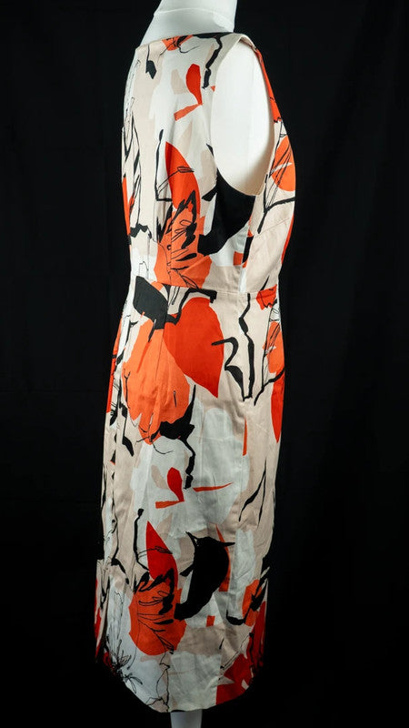 Coast Shift Dress White/Black/Red UK14 Pre-Owned