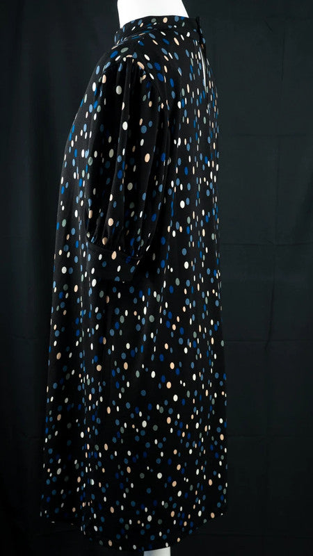 Mango Knee Length Dress Black/Multi Size Large/UK12 NWT