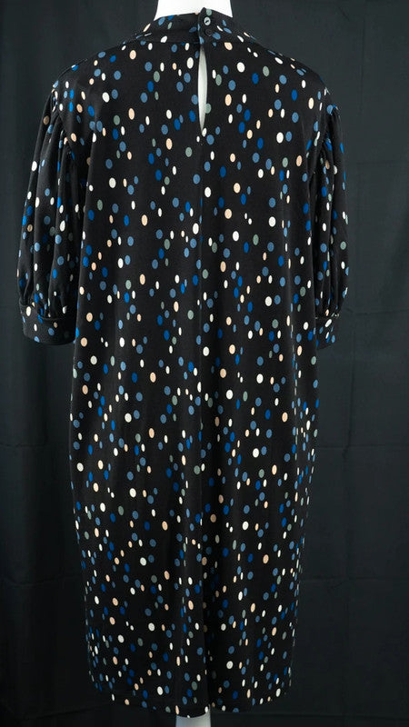 Mango Knee Length Dress Black/Multi Size Large/UK12 NWT