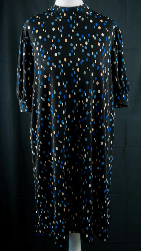 Mango Knee Length Dress Black/Multi Size Large/UK12 NWT