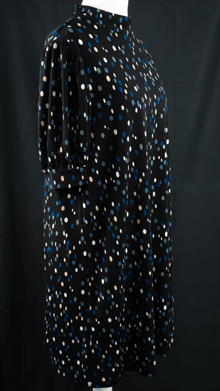 Mango Knee Length Dress Black/Multi Size Large/UK12 NWT
