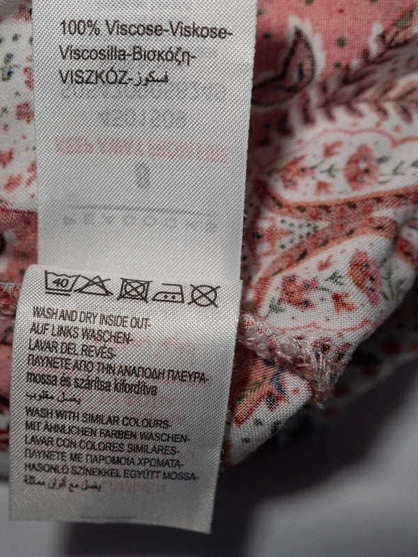 Peacocks Midi Dress White/Coral UK 8 Pr-Owned