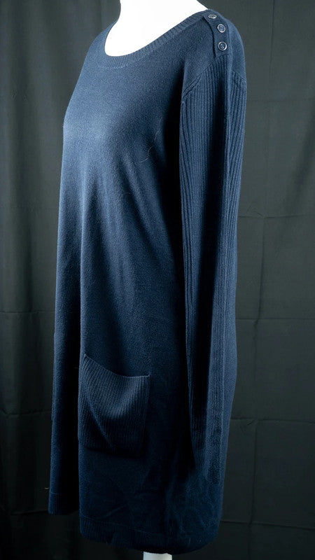 Tu Woman Jumper Dress Navy UK12 Pre-Owned