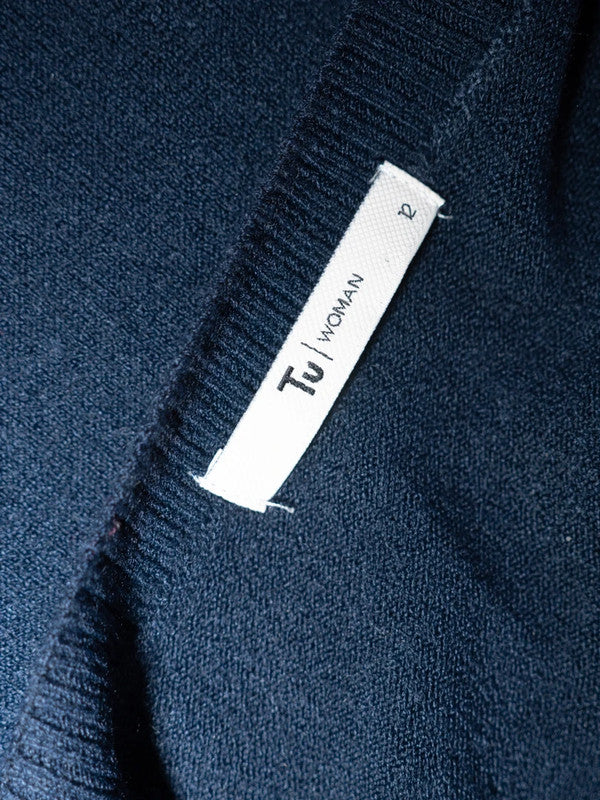 Tu Woman Jumper Dress Navy UK12 Pre-Owned