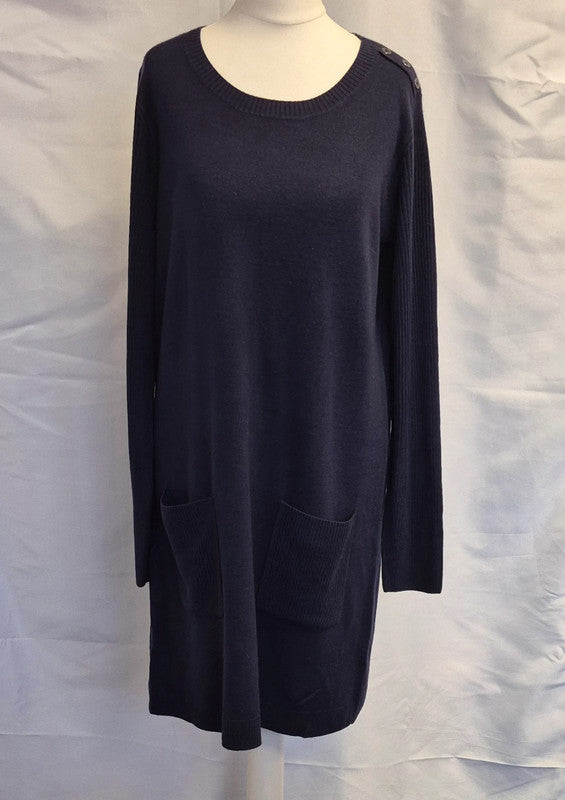 Tu Woman Jumper Dress Navy UK12 Pre-Owned