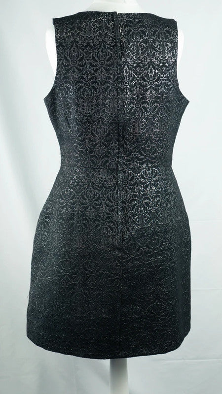 New Look Shift Dress UK12 Black/Silver Pre-Owned
