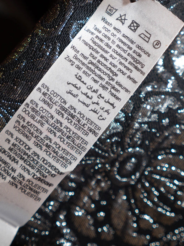 New Look Shift Dress UK12 Black/Silver Pre-Owned