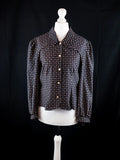 Debenhams Classics Blouse Black/Brown UK12 Pre-Owned