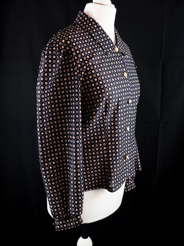 Debenhams Classics Blouse Black/Brown UK12 Pre-Owned