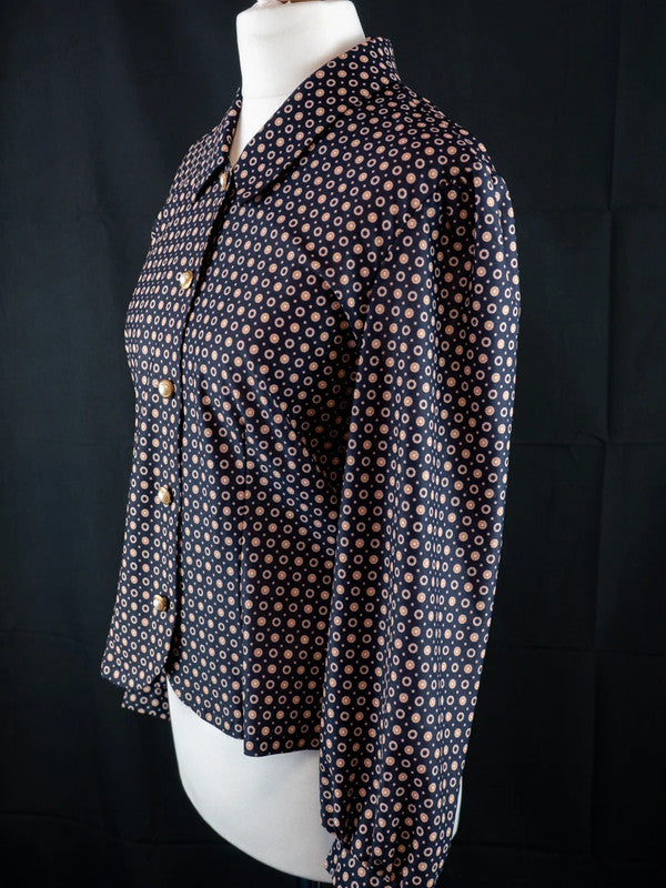 Debenhams Classics Blouse Black/Brown UK12 Pre-Owned