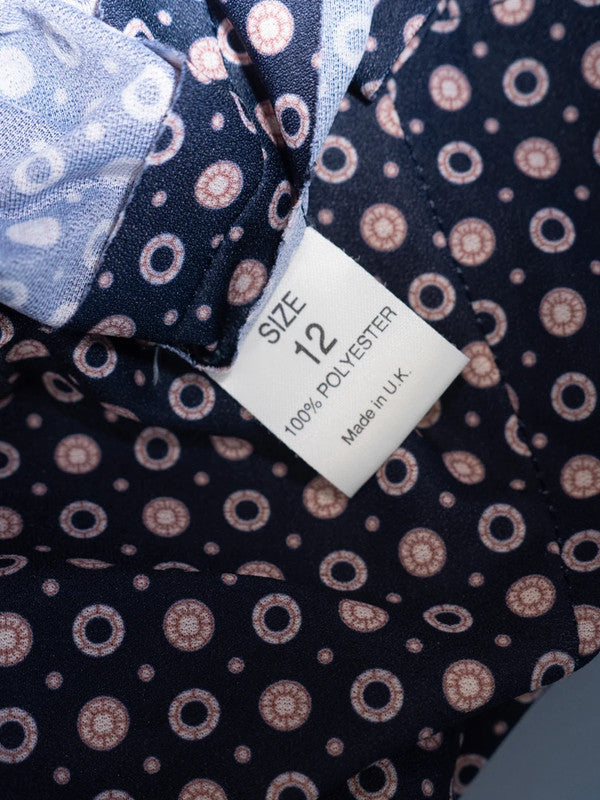 Debenhams Classics Blouse Black/Brown UK12 Pre-Owned