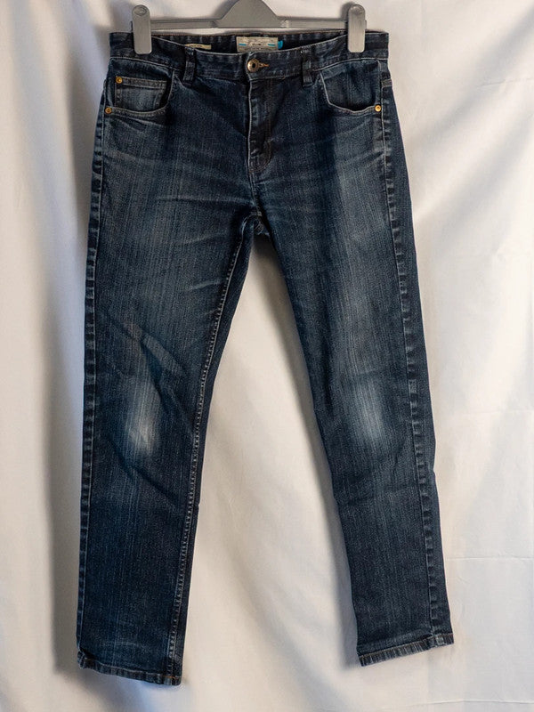 Next Men's Slim Fit Jeans Stone Wash Blue 34R Pre-Owned