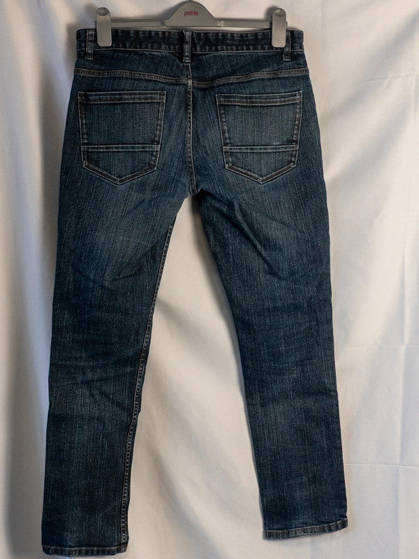 Next Men's Slim Fit Jeans Stone Wash Blue 34R Pre-Owned
