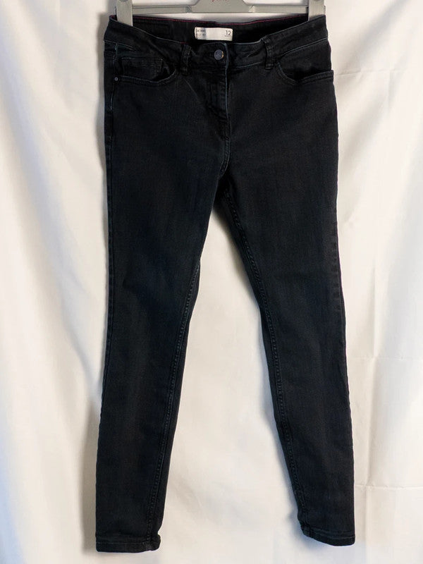 Next Women's Skinny Jeans Black UK12 Pre-Owned