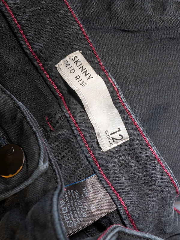 Next Women's Skinny Jeans Black UK12 Pre-Owned