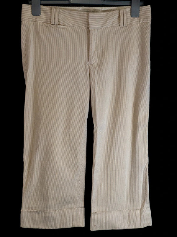 Banana Republic 3/4 Crop Trousers Cream/White Size 8 Pre-Owned