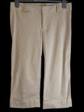 Banana Republic 3/4 Crop Trousers Cream/White Size 8 Pre-Owned