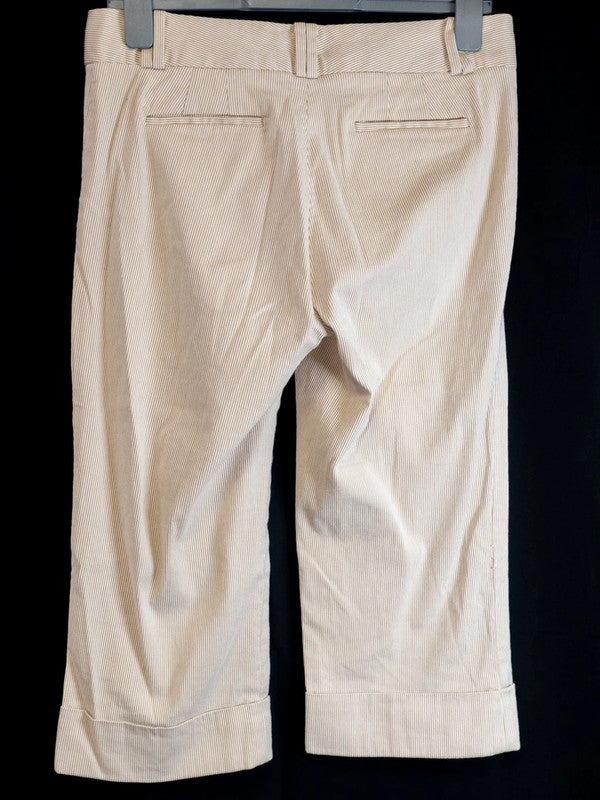Banana Republic 3/4 Crop Trousers Cream/White Size 8 Pre-Owned