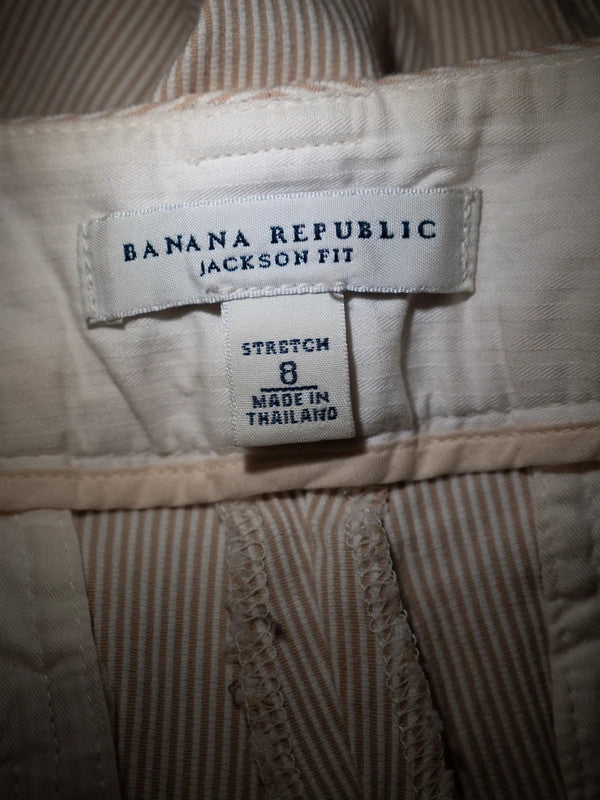 Banana Republic 3/4 Crop Trousers Cream/White Size 8 Pre-Owned