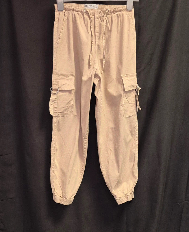 Primark Women's Cargo Trousers Beige Size 6-8 (XS) Pre-Owned