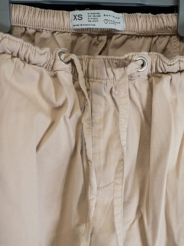 Primark Women's Cargo Trousers Beige Size 6-8 (XS) Pre-Owned