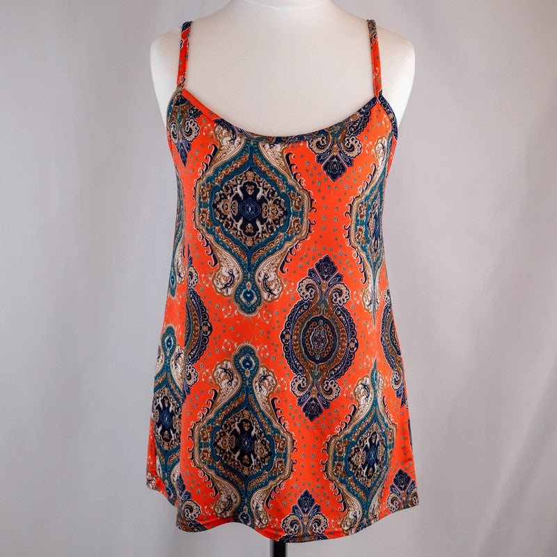 Boohoo Womens Summer Top Red/Multi UK10 Pre-Owned
