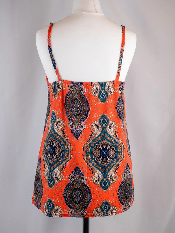 Boohoo Womens Summer Top Red/Multi UK10 Pre-Owned
