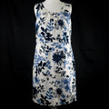Anna Rose Collection Dress White Blue Pattern Size 10