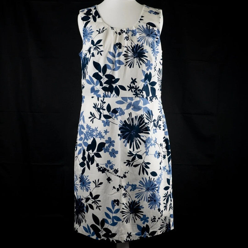 Anna Rose Collection Dress White Blue Pattern Size 10