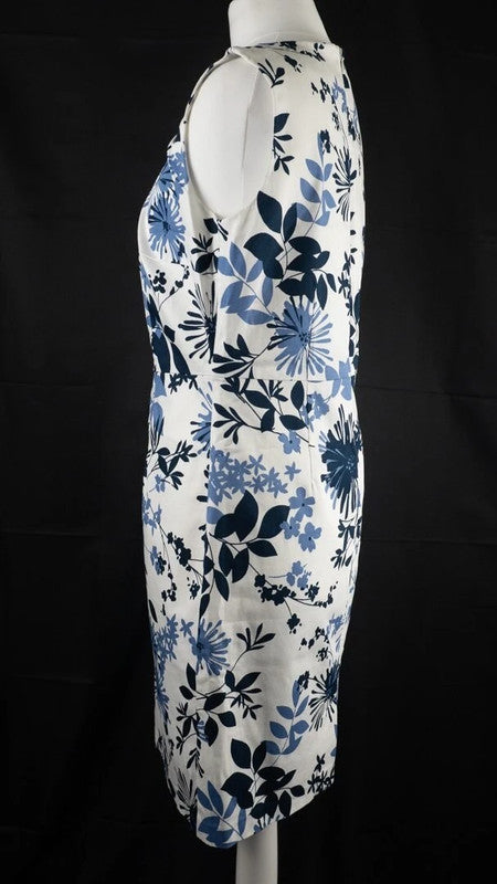 Anna Rose Collection Dress White Blue Pattern Size 10