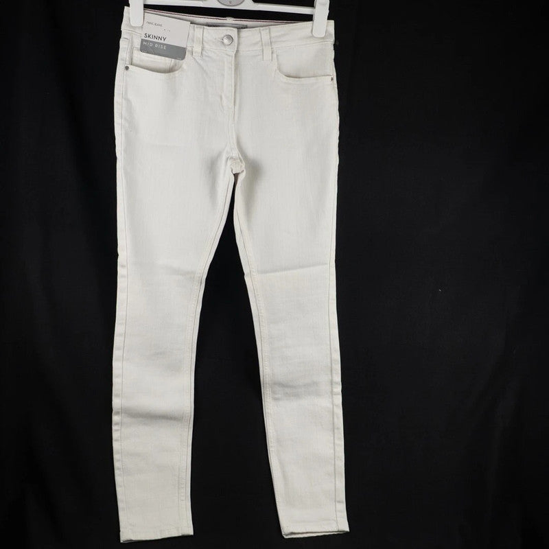 Next Skinny Mid Rise Jeans White Size 10R